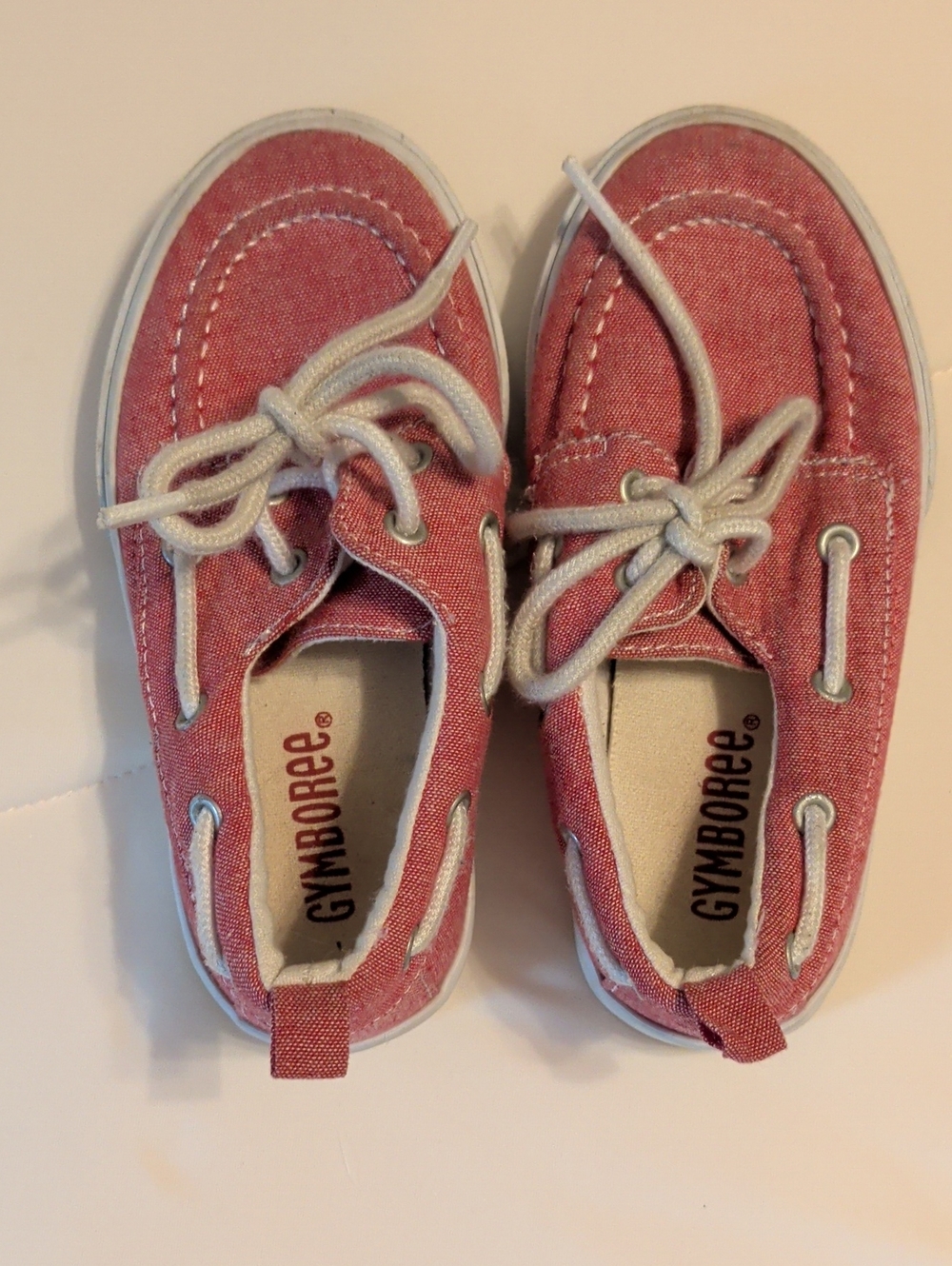 Gymboree Red Canvas Kids Lace-Up Boat Shoes